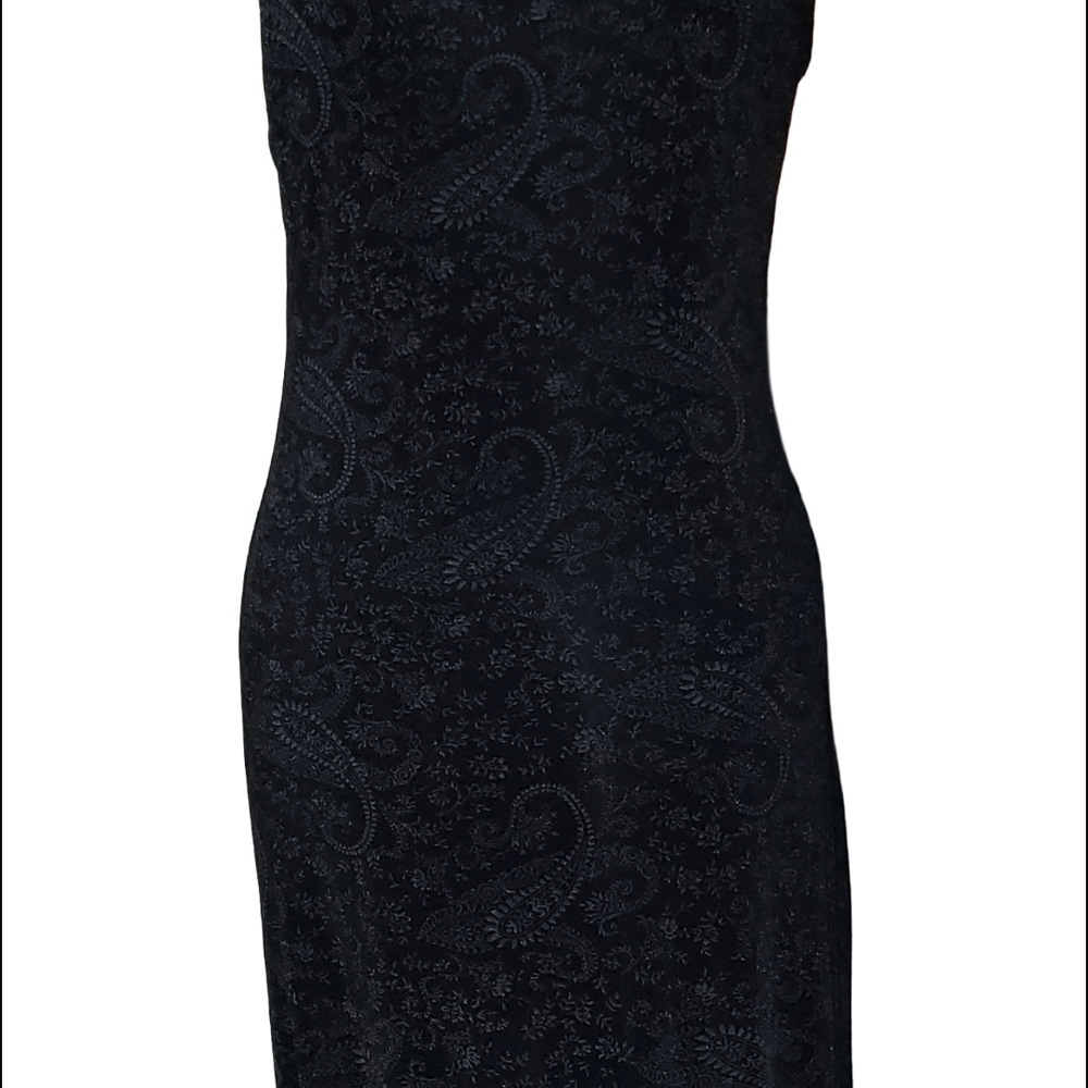 Connected Apparel Black Paisley Maxi Dress